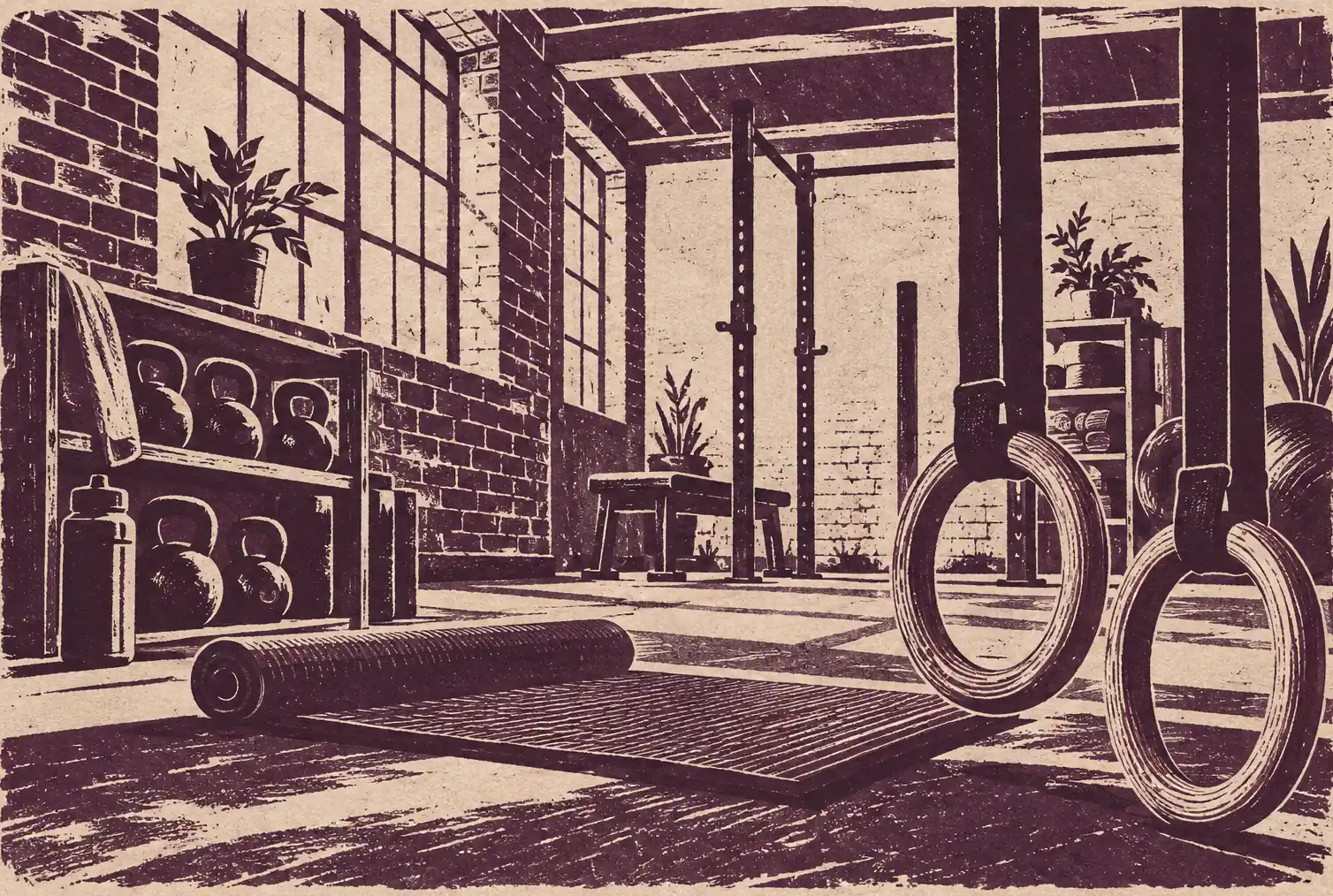 Illustration of fitness businesses and their working space