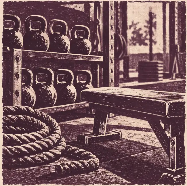 Illustration of fitness businesses equipment and workspace